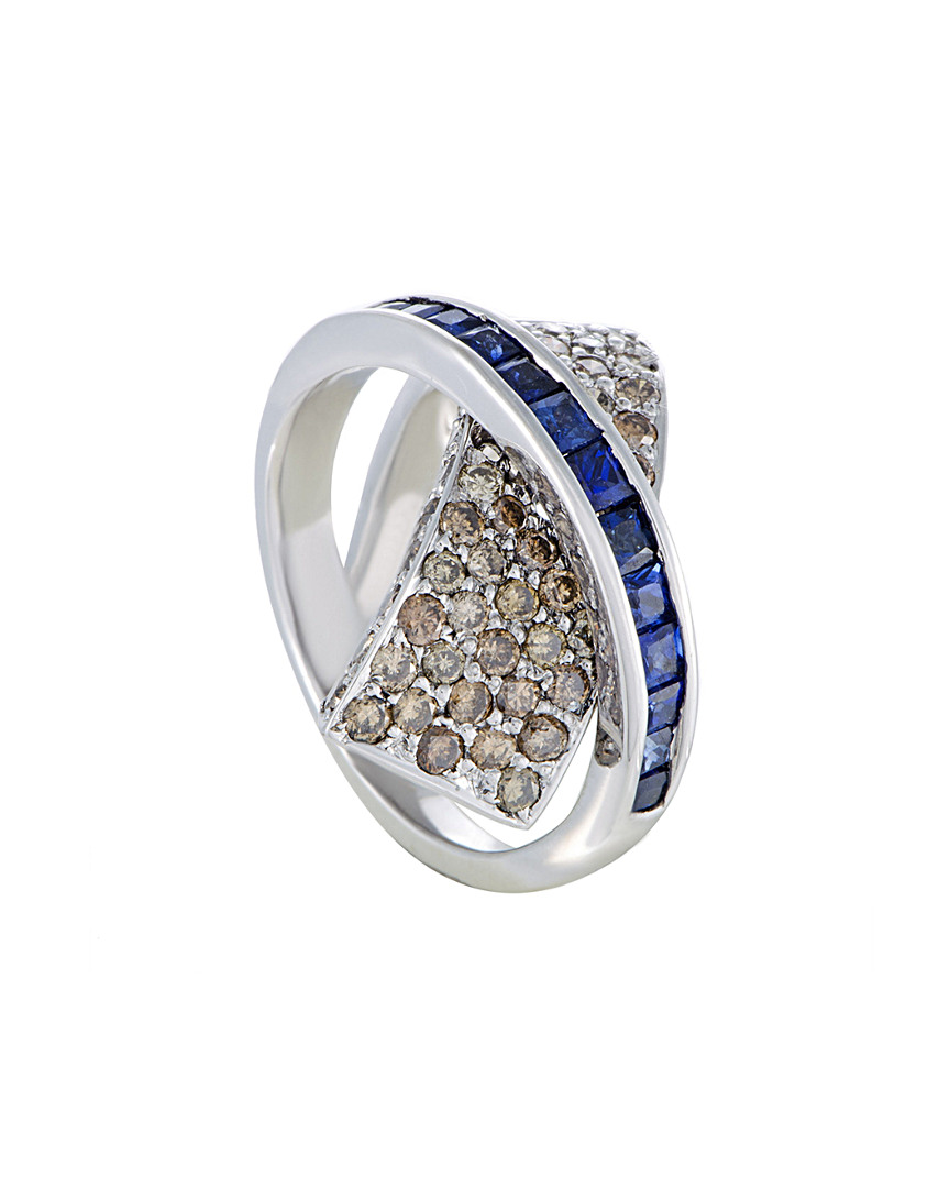 Gemstones 18k 1.77 Ct. Tw. Diamond & Sapphire Ring
