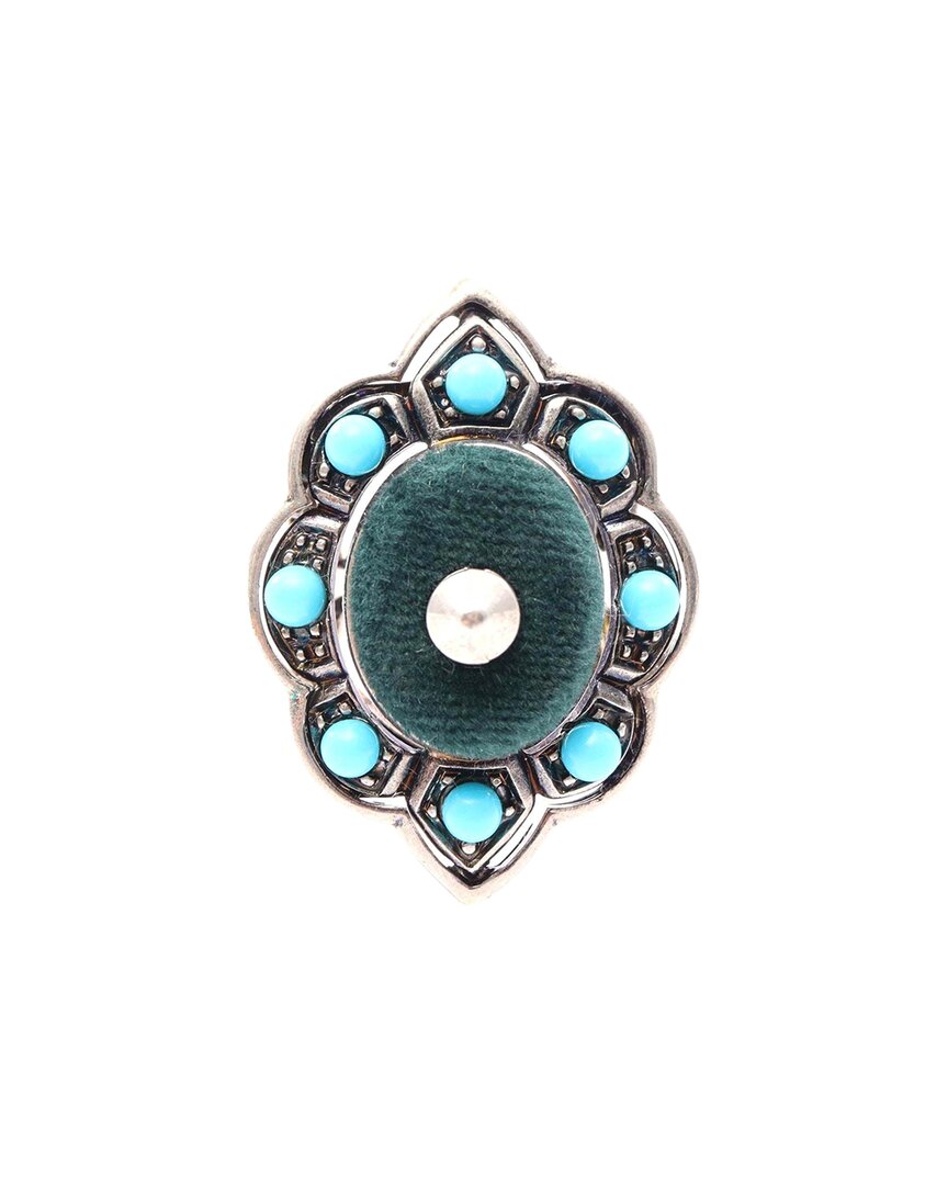 Gucci Silver Turquoise Silver Ring Jewelry (authentic Pre-loved) In Blue