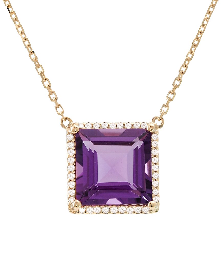 Gemstones 14k 3.21 Ct. Tw. Diamond & Amethyst Necklace