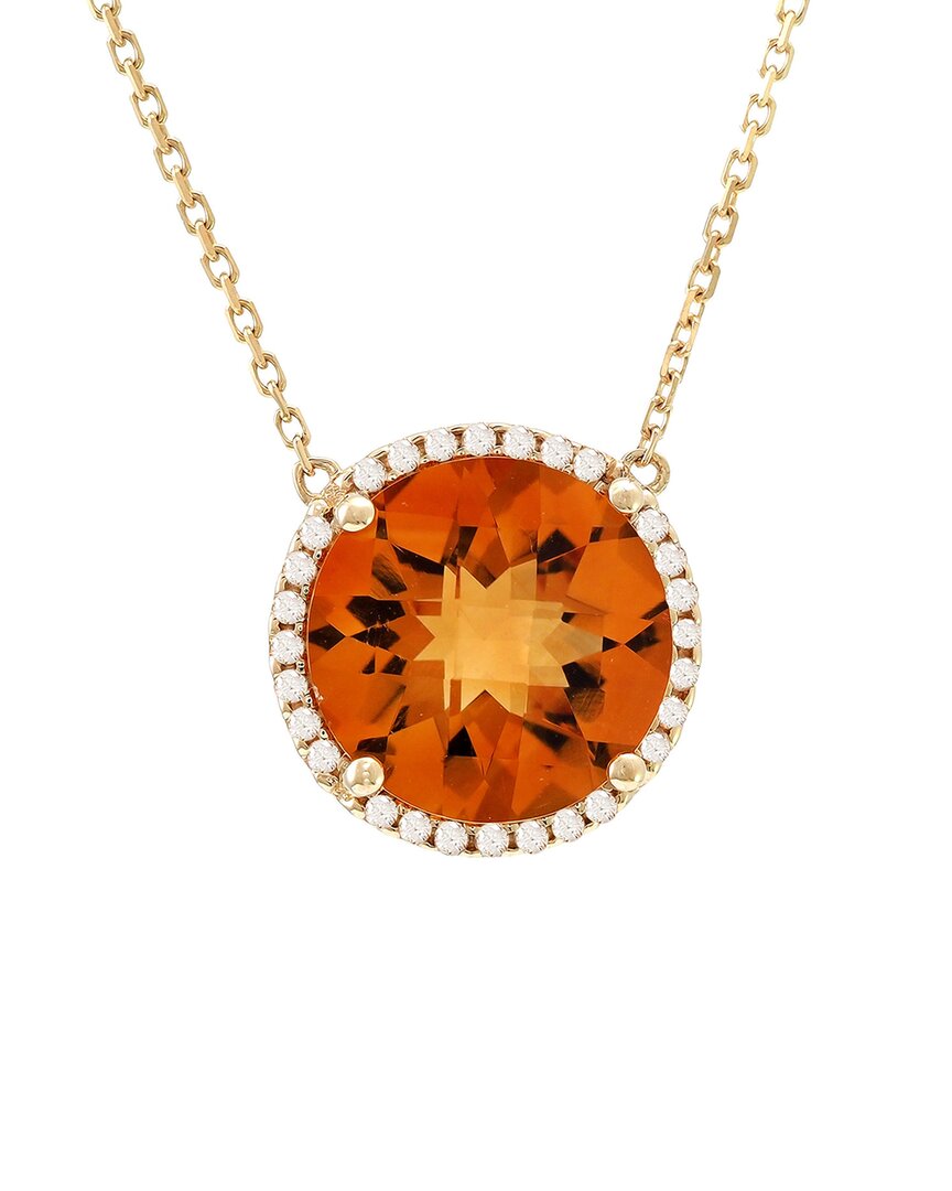 Gemstones 14k 4.14 Ct. Tw. Diamond & Citrine Necklace