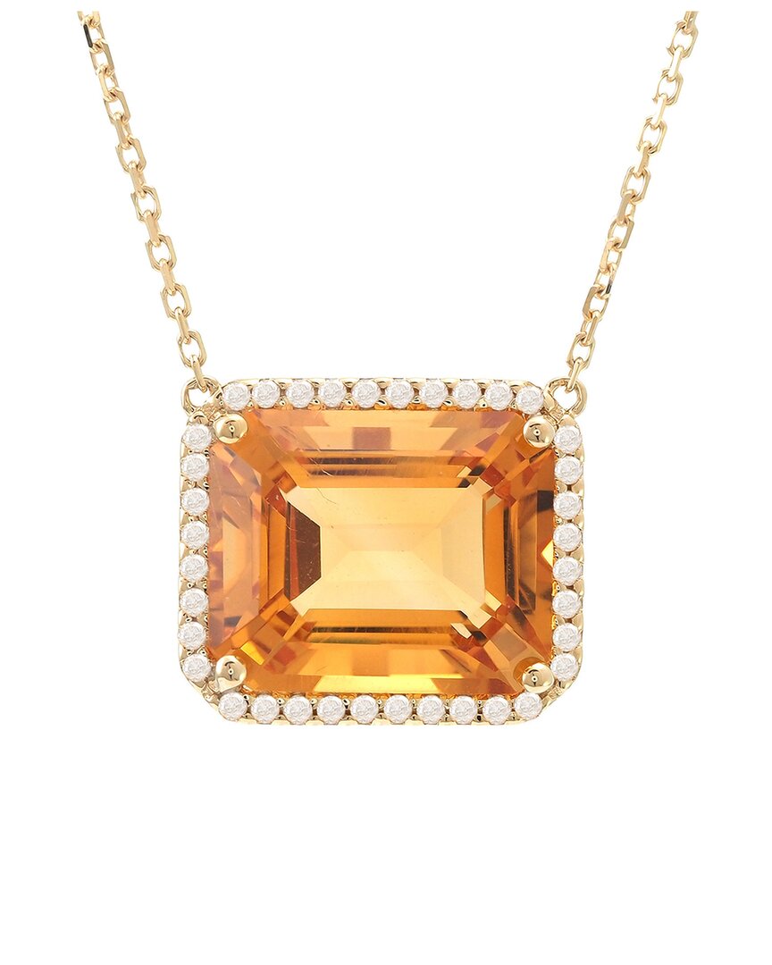 Gemstones 14k 5.82 Ct. Tw. Diamond & Citrine Necklace