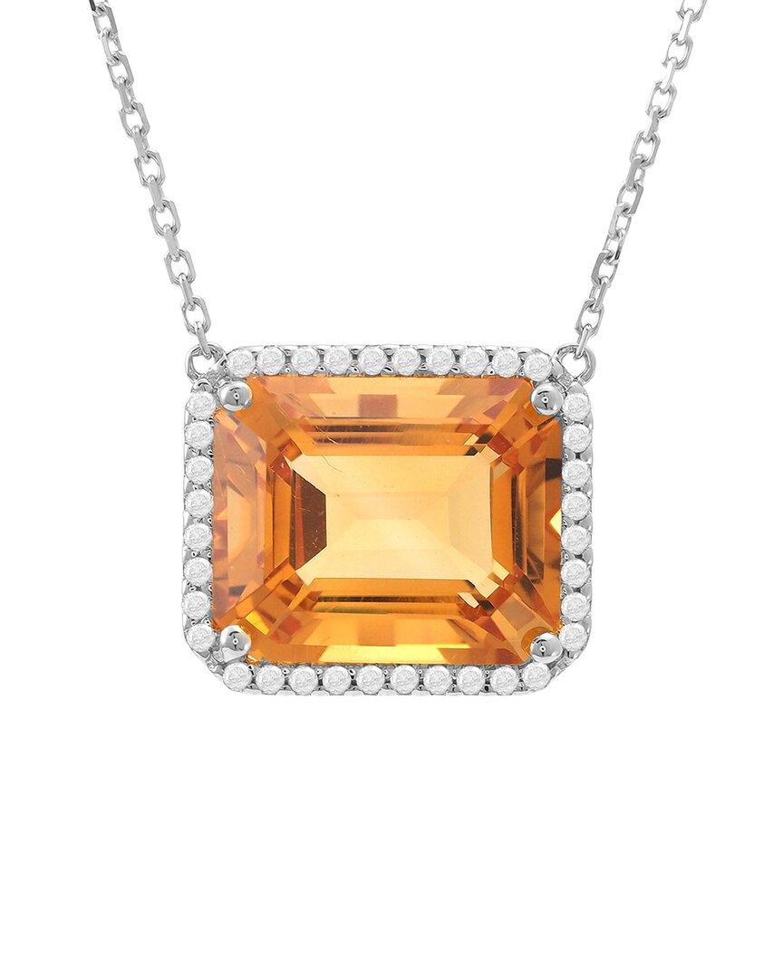 Gemstones 14k 5.88 Ct. Tw. Diamond & Citrine Necklace