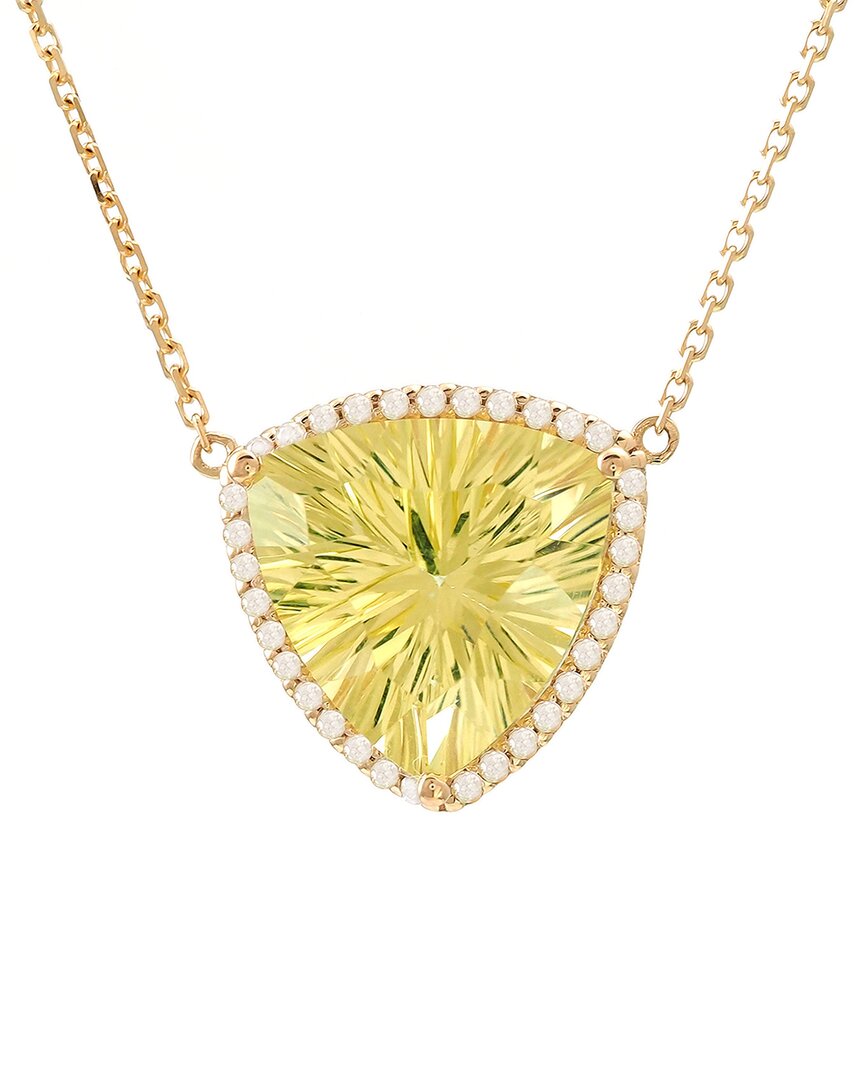 Gemstones 14k 4.85 Ct. Tw. Diamond & Lemon Quartz Necklace