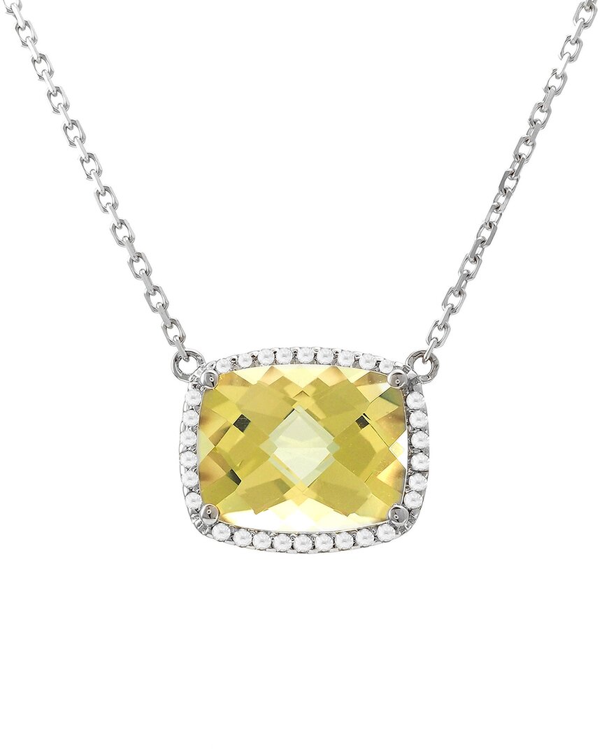 Gemstones 14k 4.84 Ct. Tw. Diamond & Lemon Quartz Necklace