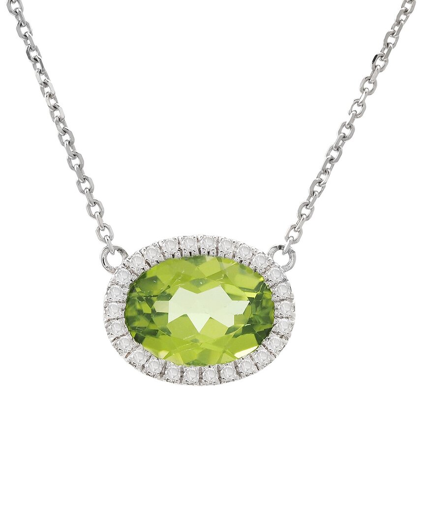 Gemstones 14k 1.54 Ct. Tw. Diamond & Peridot Necklace