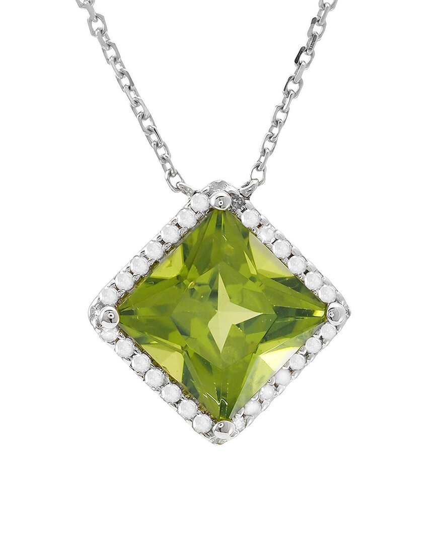 Gemstones 14k 1.83 Ct. Tw. Diamond & Peridot Necklace
