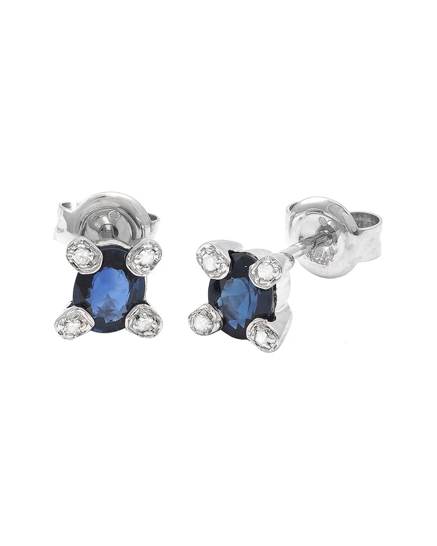 Gemstones 14k 0.91 Ct. Tw. Diamond & Sapphire Earrings