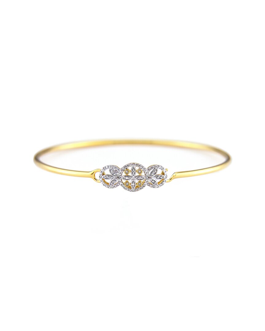 Shop Diamond Select Cuts 14k Over Silver 0.1 Ct. Tw. Diamond Bangle Bracelet In Gold