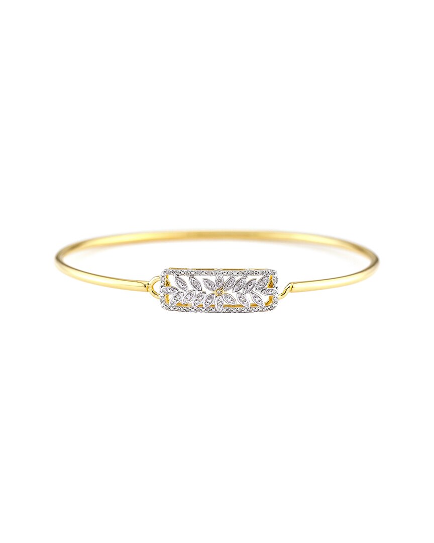 Diamond Select Cuts Silver 0.10 Ct. Tw. Diamond Thin Bangle Bracelet