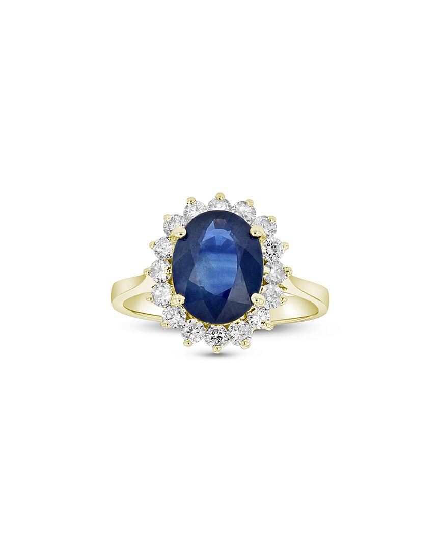 Levaron 14k 3.75 Ct. Tw. Diamond & Sapphire Cocktail Ring In Blue