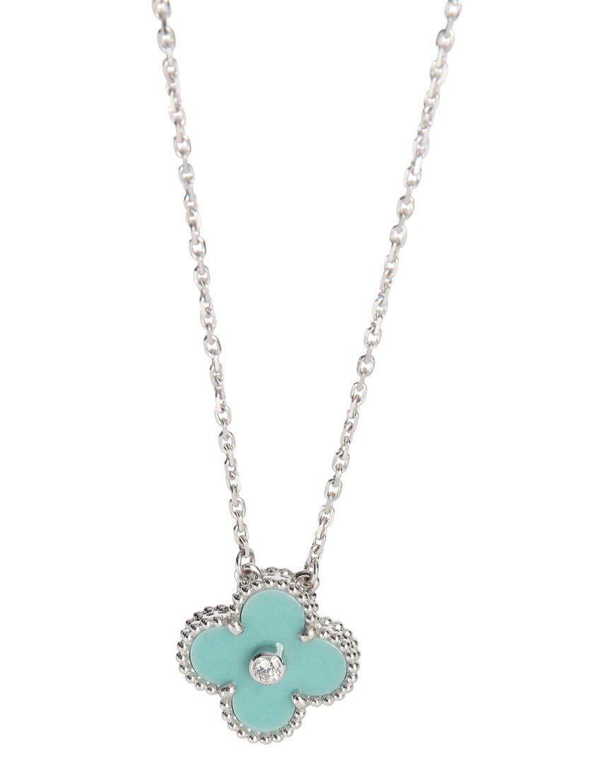 Van Cleef & Arpels 2022 Limited Edition 0.05 Ct. Tw. Diamond Pendant (authentic Pre-loved) In Blue