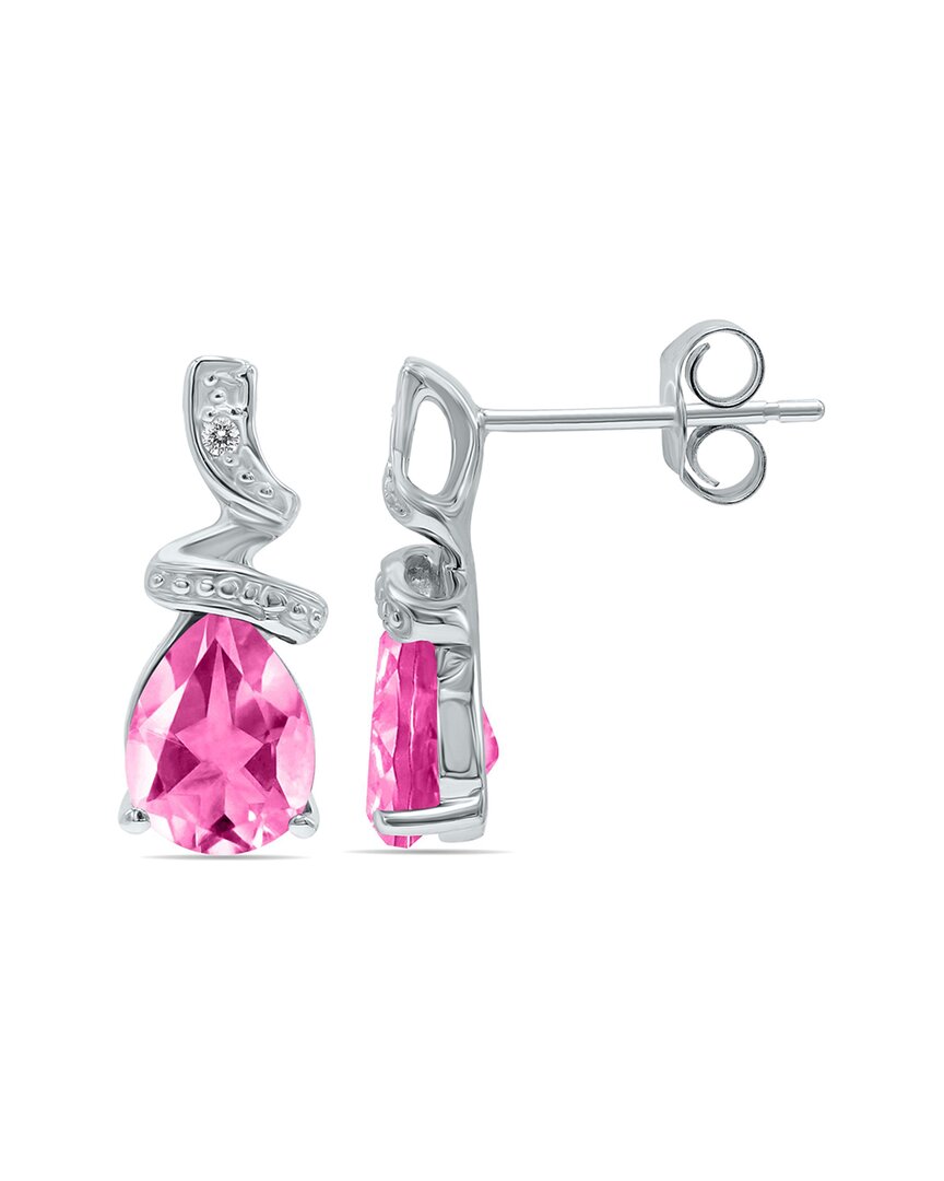 Gem Spark 14k 1.92 Ct. Tw. Diamond & Pink Topaz Earrings