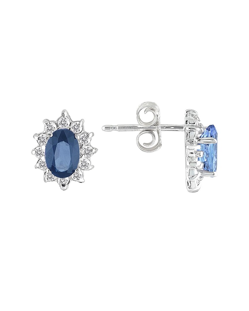 Gem Spark 14k 1.34 Ct. Tw. Diamond & Sapphire Earrings