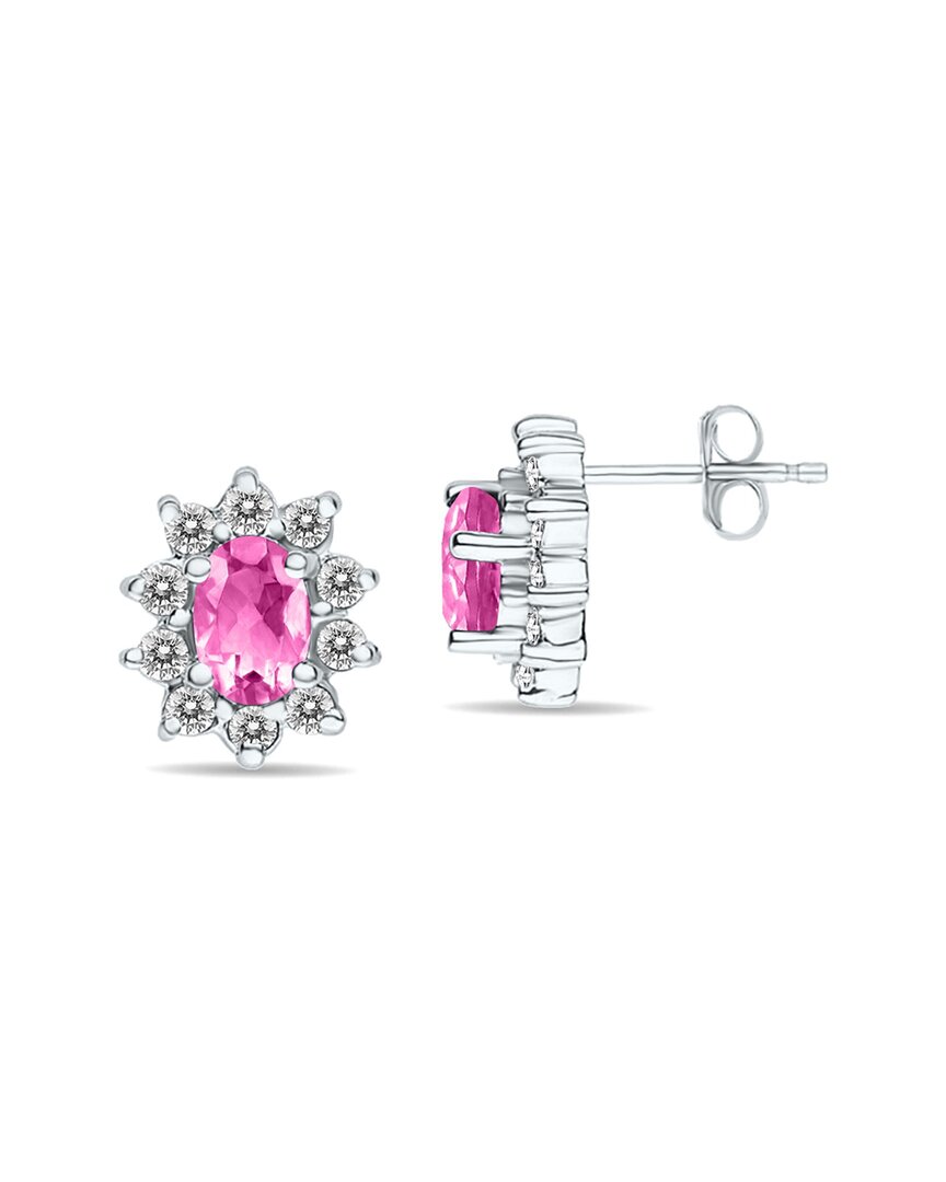Gem Spark 14k 1.60 Ct. Tw. Diamond & Pink Topaz Earrings