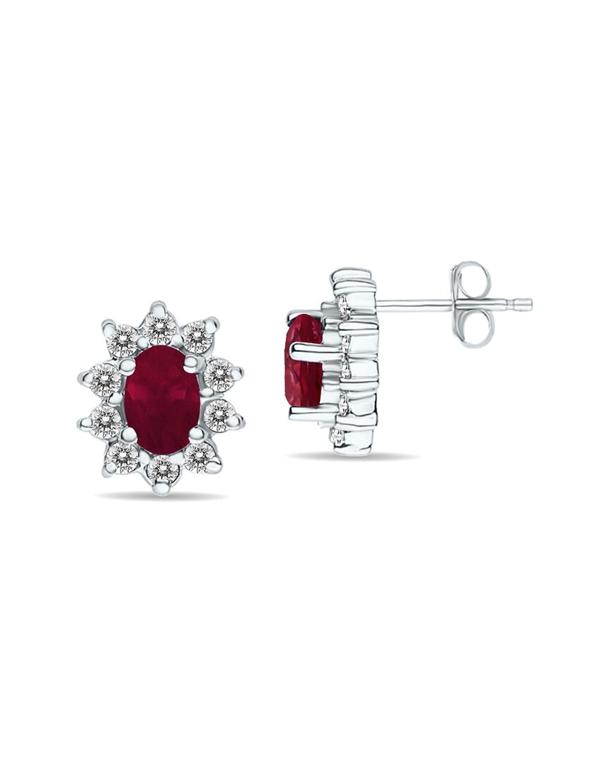Gem Spark 14k 1.60 Ct. Tw. Diamond & Ruby Earrings