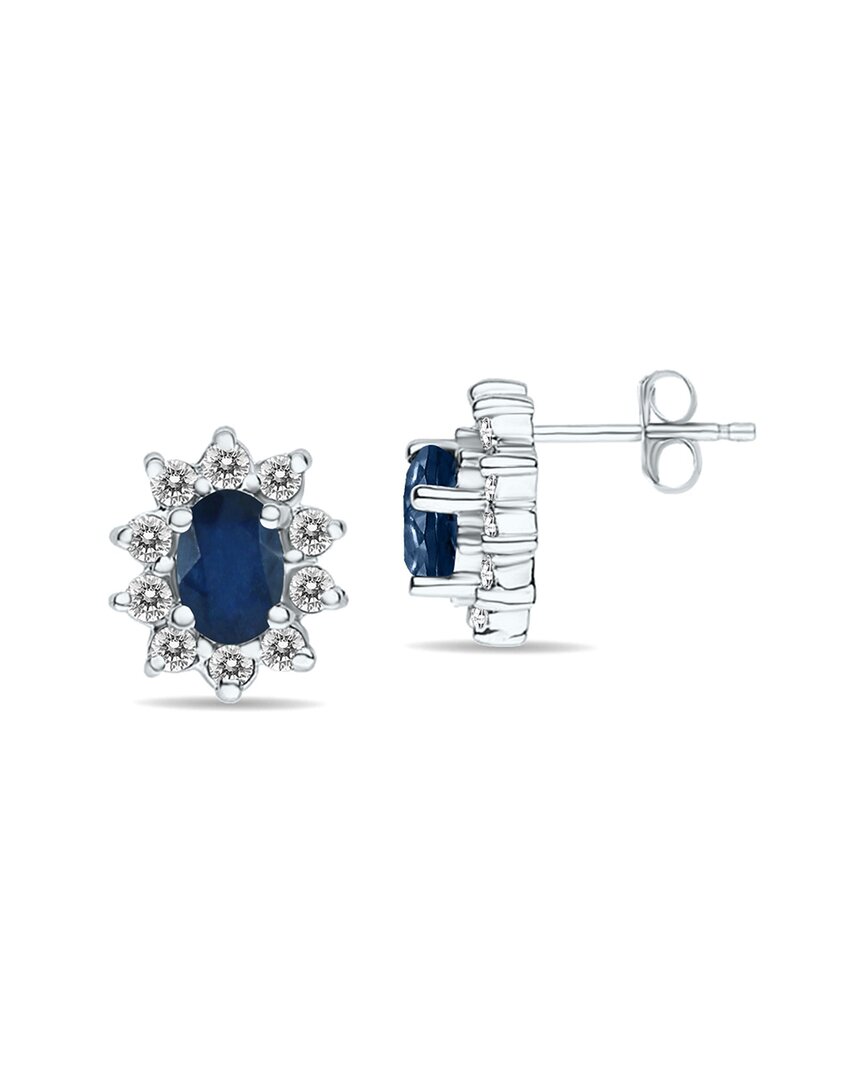 Gem Spark 14k 1.60 Ct. Tw. Diamond & Sapphire Earrings