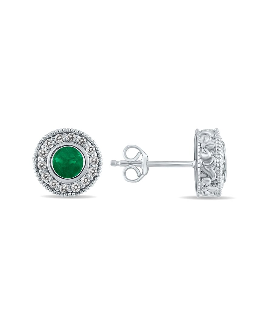 Gem Spark 14k 0.76 Ct. Tw. Diamond & Emerald Earrings