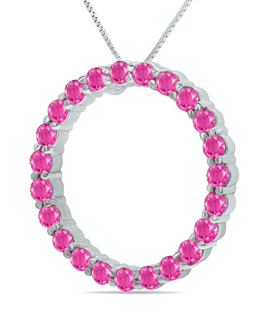 Gem Spark Silver 2.95 Ct. Tw. Pink Topaz Necklace