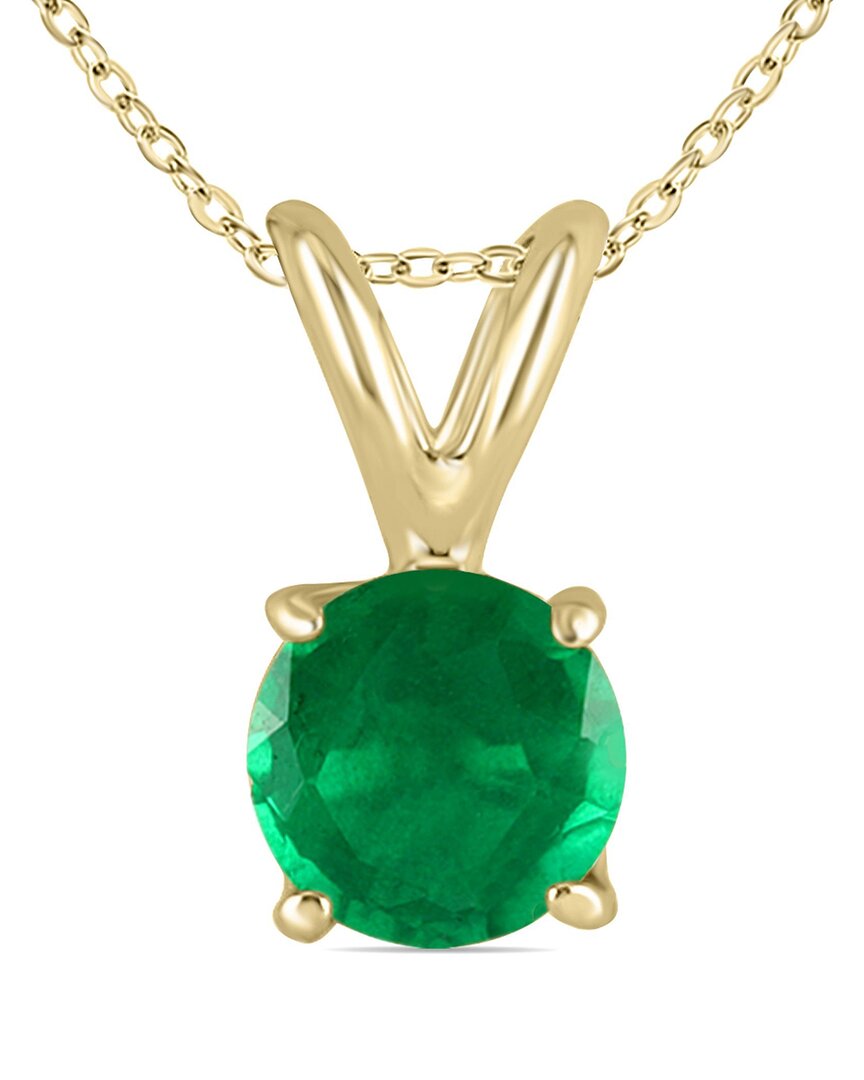 GEM SPARK GEM SPARK 14K 0.23 CT. TW. EMERALD SOLITAIRE NECKLACE