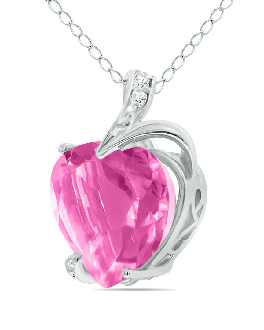Gem Spark 14k 4.78 Ct. Tw. Diamond & Pink Topaz Necklace