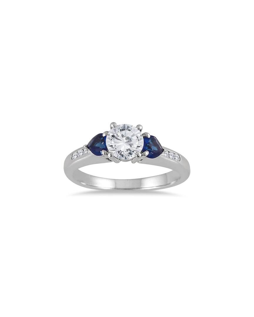 Gem Spark 14k 2.26 Ct. Tw. Diamond & Sapphire Ring In Metallic