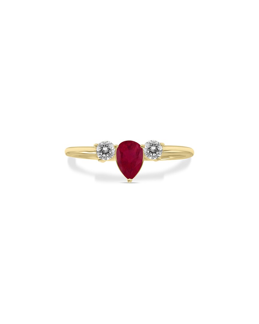 GEM SPARK GEM SPARK 14K 0.56 CT. TW. DIAMOND & RUBY RING