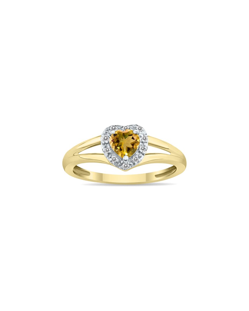 Gem Spark 14k 0.51 Ct. Tw. Diamond & Citrine Ring In Gold