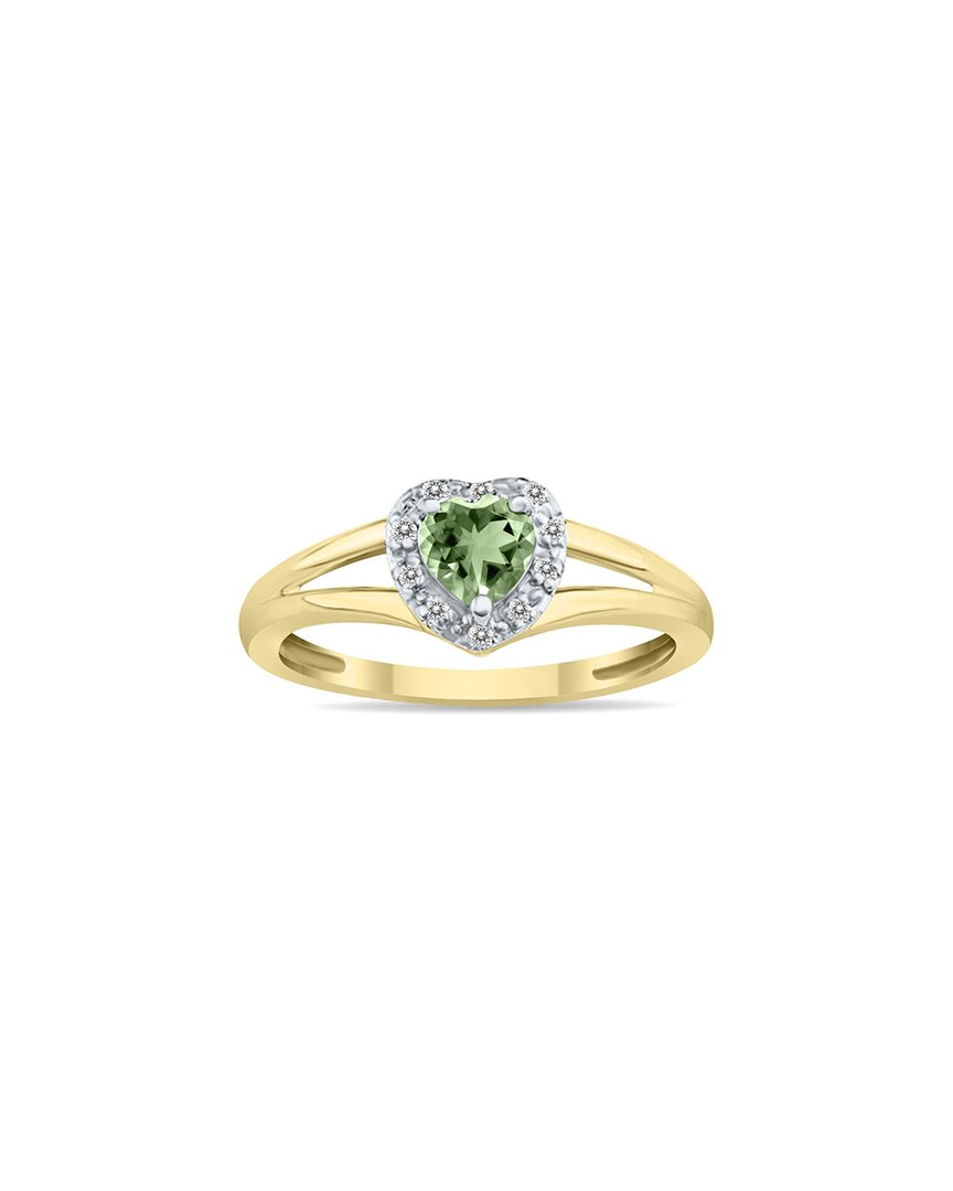 Gem Spark 14k 0.51 Ct. Tw. Diamond & Green Amethyst Ring