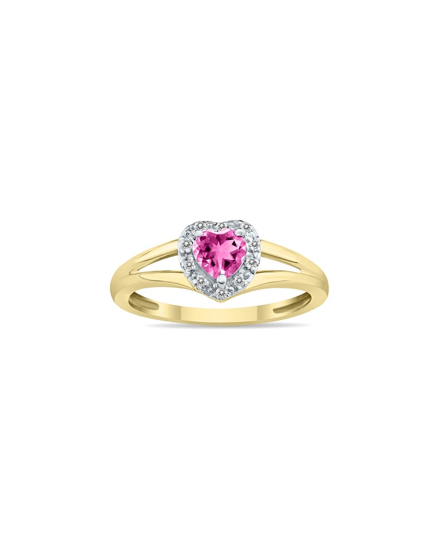 Gem Spark 14k 0.51 Ct. Tw. Diamond & Pink Topaz Ring