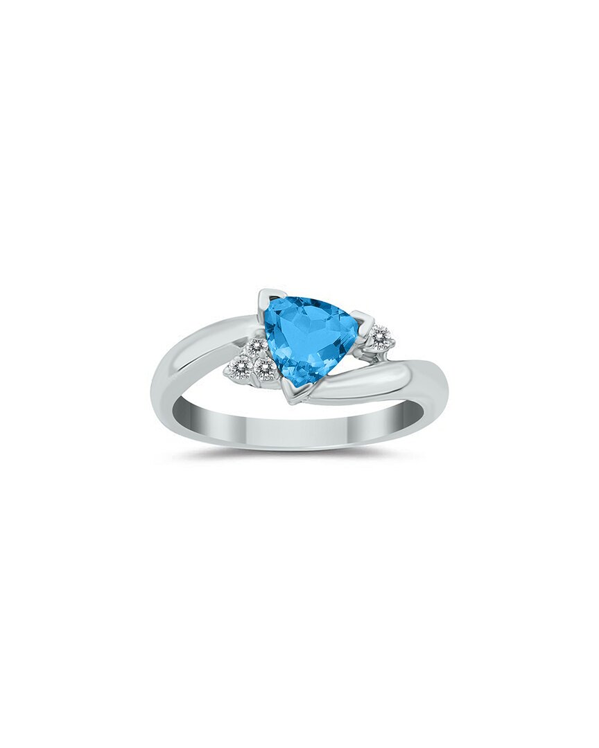 Gem Spark 14k 0.78 Ct. Tw. Diamond & Blue Topaz Ring