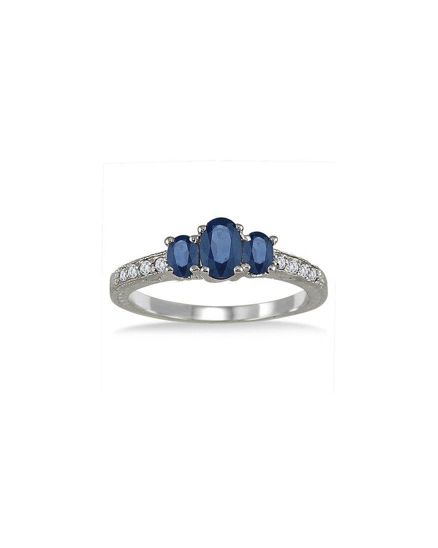 Gem Spark 14k 0.53 Ct. Tw. Diamond & Sapphire Ring