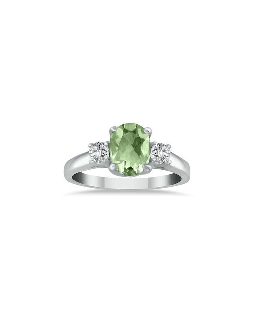 GEM SPARK GEM SPARK 14K 1.58 CT. TW. DIAMOND & GREEN AMETHYST RING