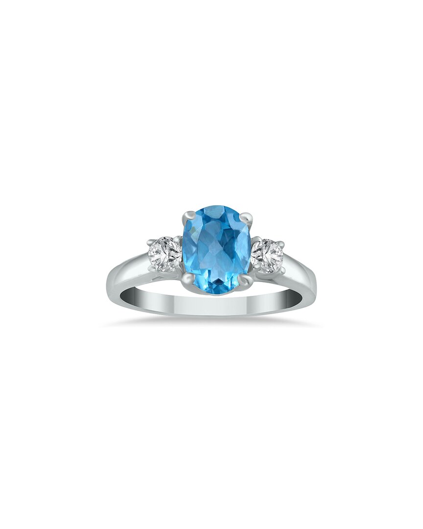 Gem Spark 14k 1.58 Ct. Tw. Diamond & Blue Topaz Ring