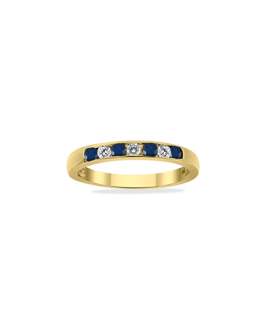 Gem Spark 14k 0.66 Ct. Tw. Diamond & Sapphire Ring
