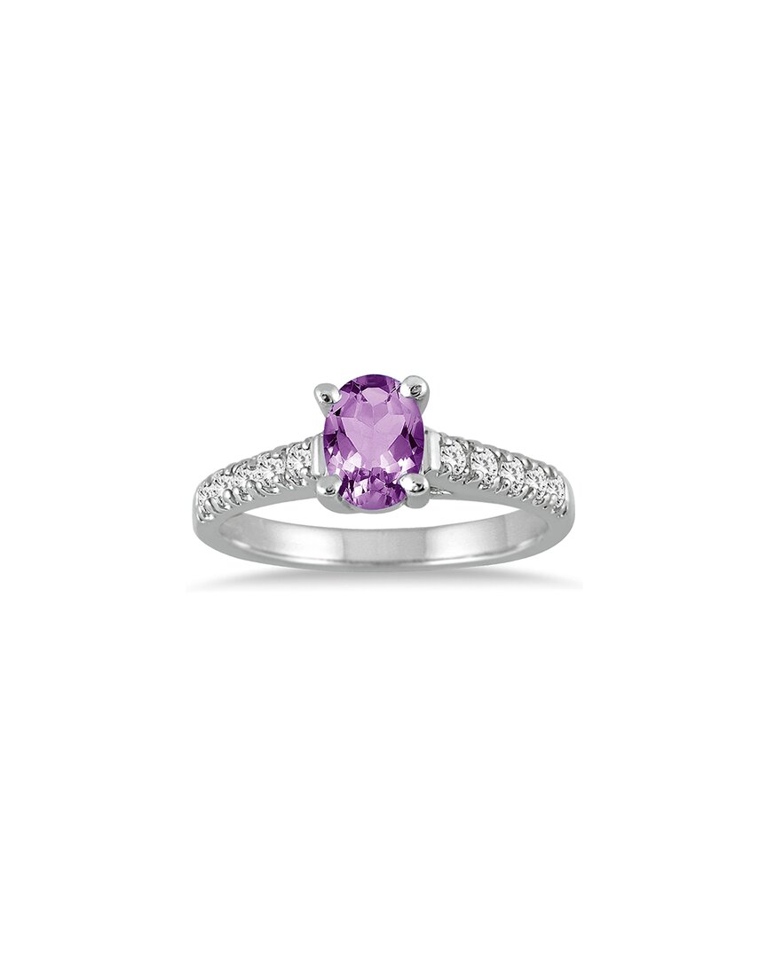 Gem Spark 14k 1.19 Ct. Tw. Diamond & Amethyst Ring In Purple