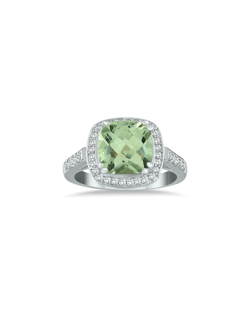 Gem Spark 14k 3.74 Ct. Tw. Diamond & Green Amethyst Ring