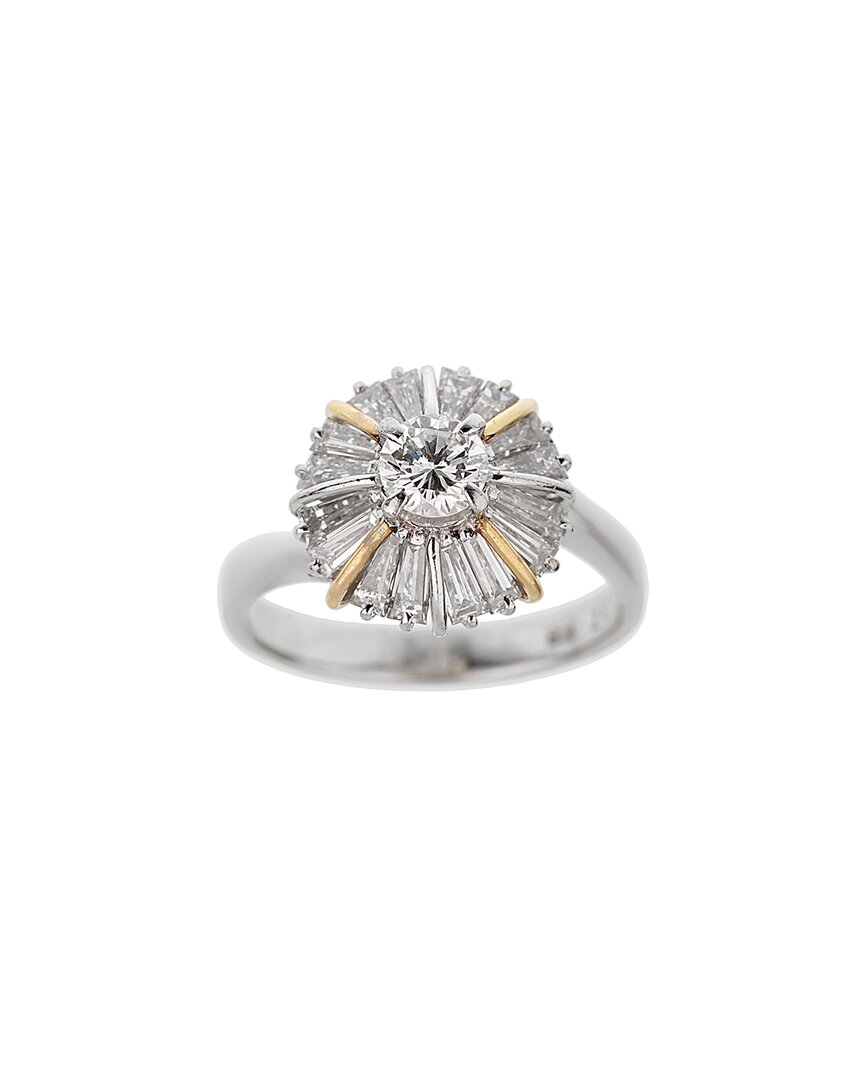 Mikimoto Platinum 1.45 Ct. Tw. Diamond Ballerina Ring (authentic )