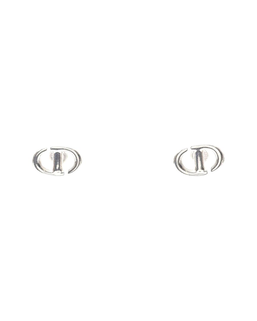 Dior Cd Logo Earrings (authentic Pre-loved) In Metallic