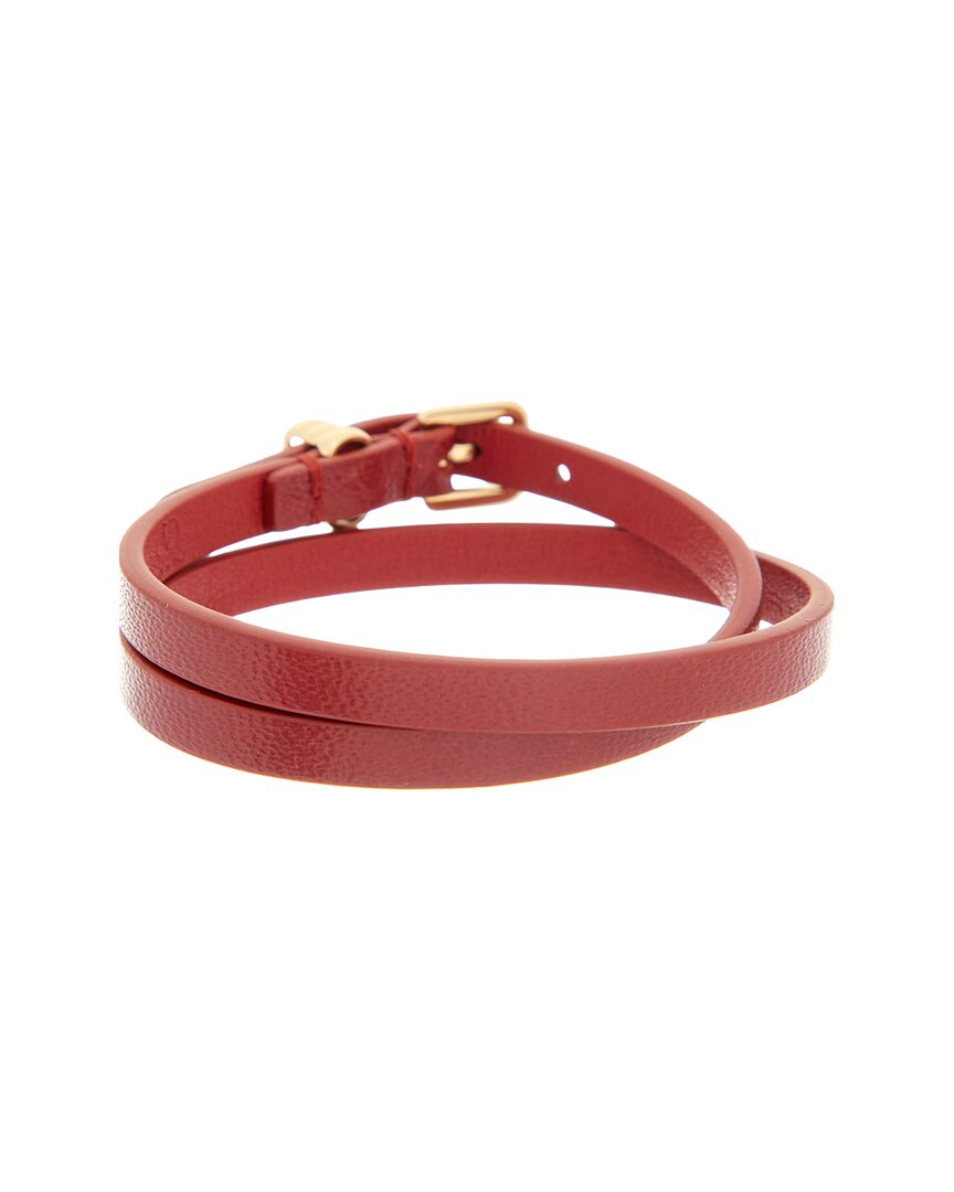 Valentino Garavani Valentino Vlogo Signature Leather Bracelet In Aqs