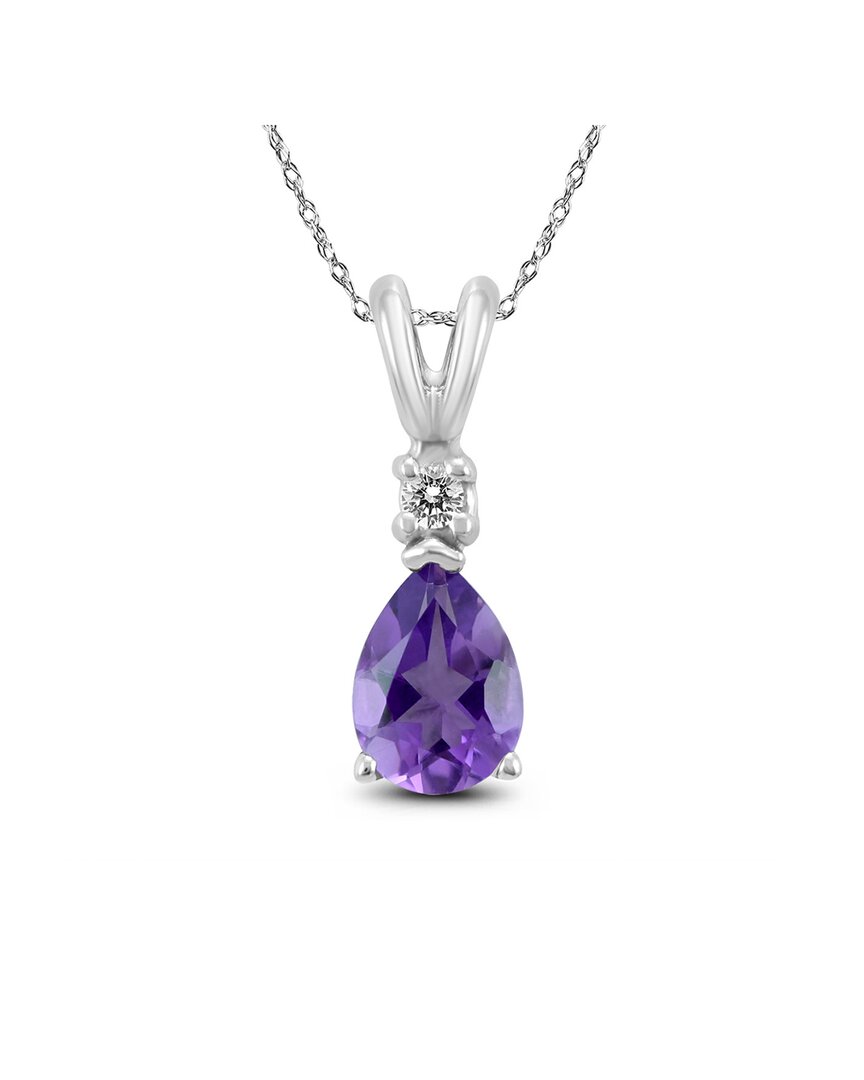 Gemstones 14k 0.78 Ct. Tw. Diamond & Amethyst Necklace