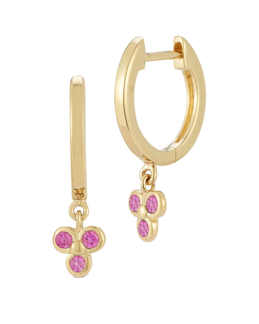 Nephora 14k 0.80 Ct. Tw. Blue Sapphire Cluster Dangle Earrings