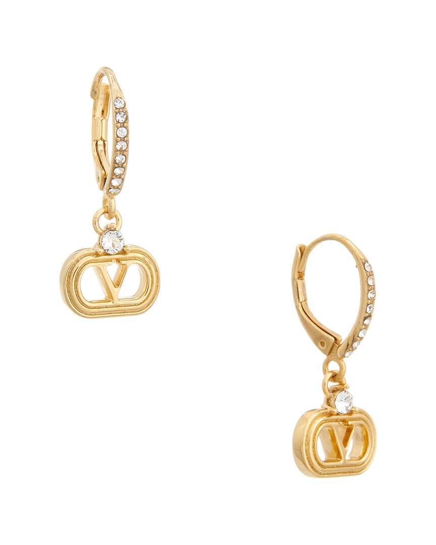 Valentino Garavani Valentino Oval Swarovski Earrings In Yellow