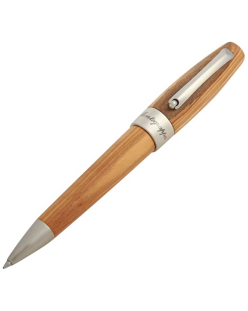 Montegrappa Heartwood Olive Wood & Stainless Steel Ballpoint Pen