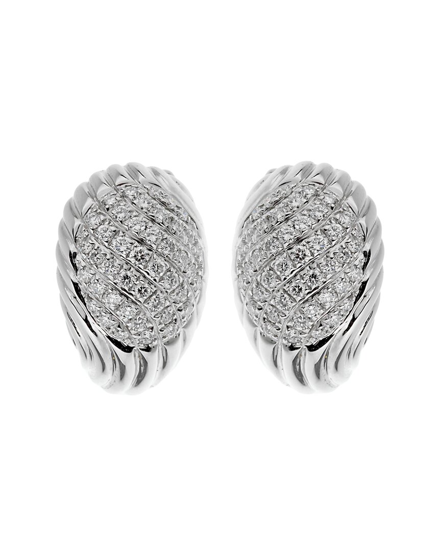 Boucheron 18k Diamond Earrings (authentic ) In Metallic