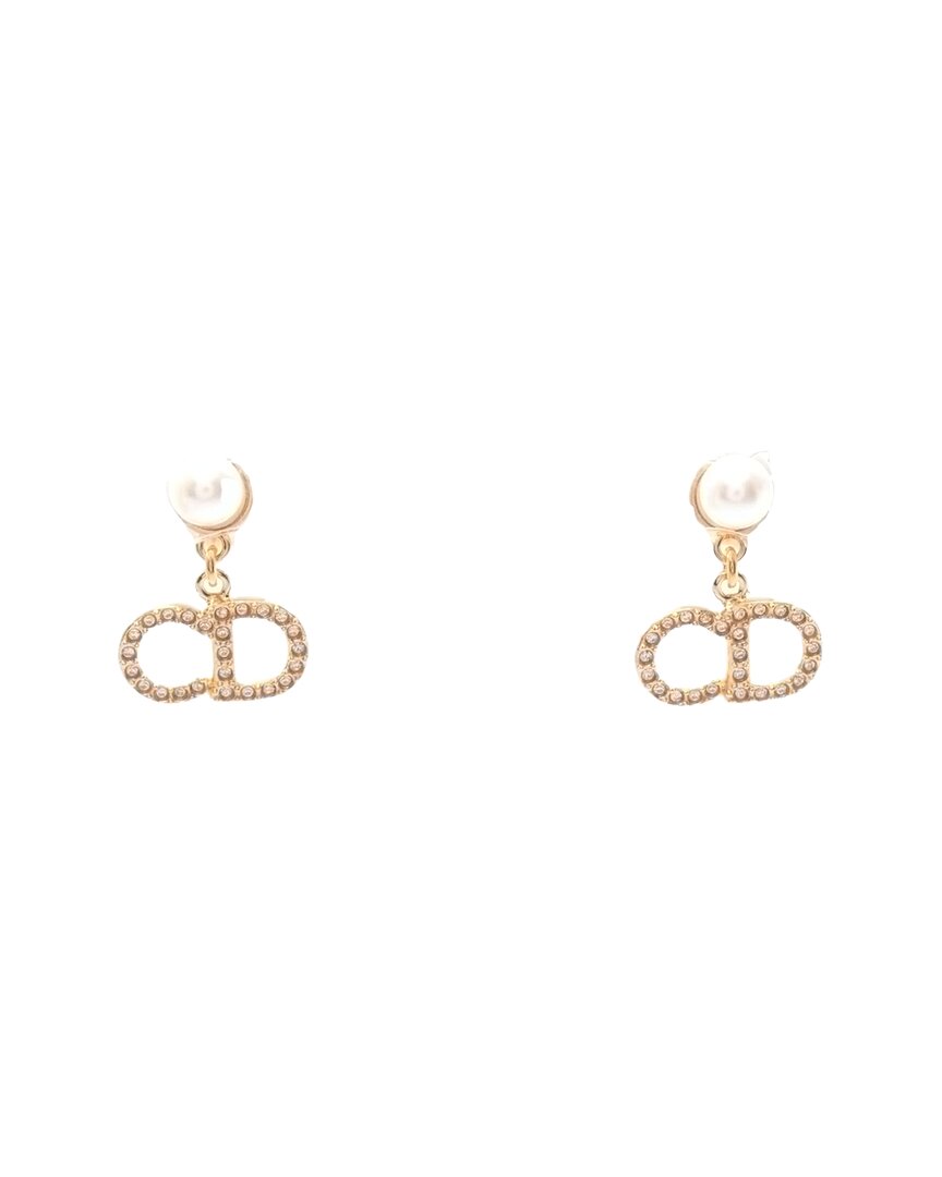 Dior Plated Cd Logo Earrings (authentic Pre-loved)