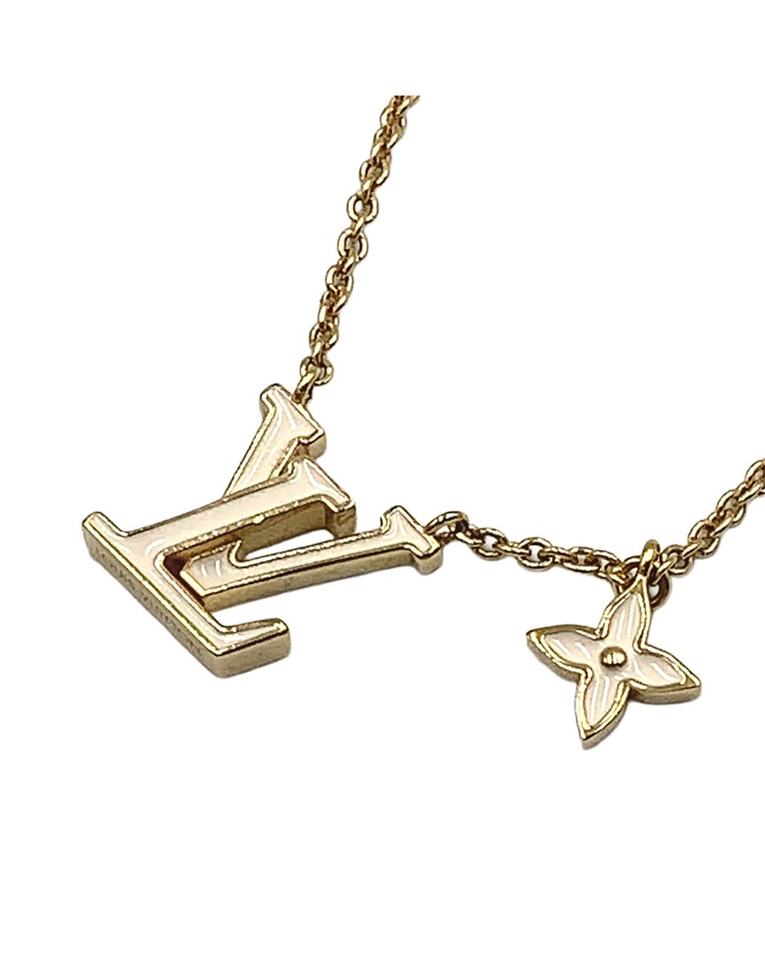 Louis Vuitton Plated Iconic Enamel Necklace (authentic Pre-loved) In Gold