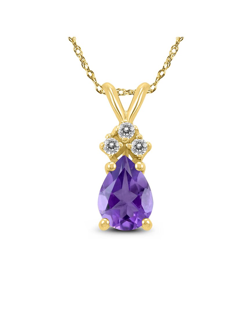 Gemstones 14k 1.08 Ct. Tw. Diamond & Amethyst Necklace