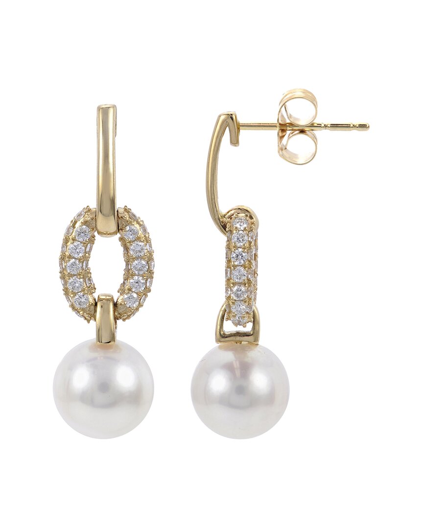 Pearls Imperial  14k 0.80 Ct. Tw. Diamond 8-8.5mm Akoya Pearl Earrings