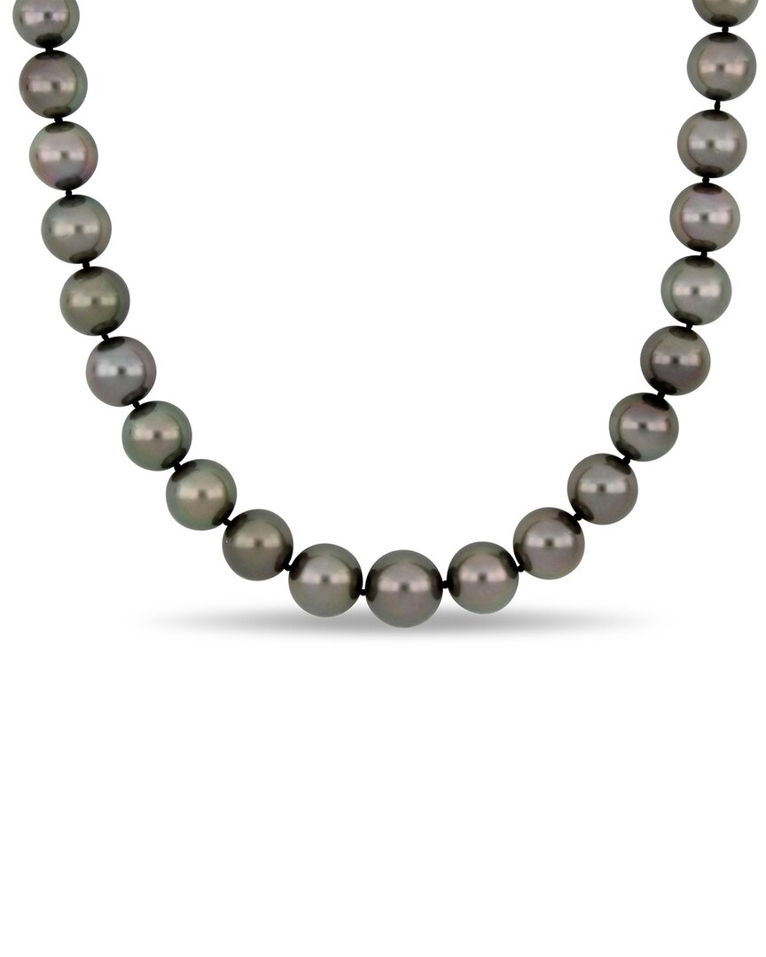 Pearls 14k Diamond 10-12.5 Mm Pearl Necklace