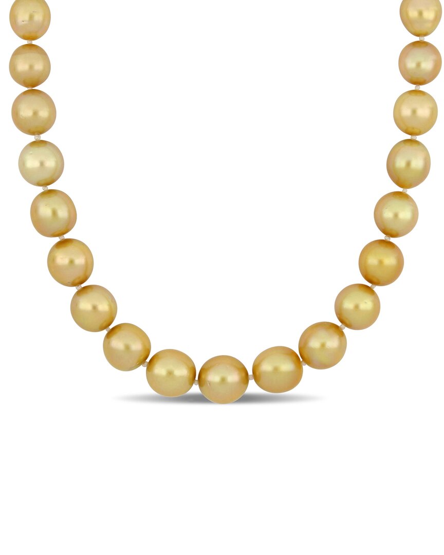 Pearls 14k Diamond 10-12mm Pearl Necklace